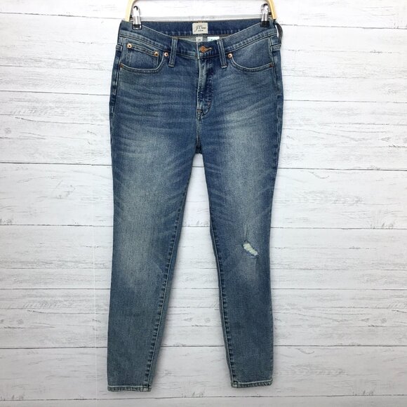 J. Crew Women's Jeans 10" High Rise Toothpick Distressed size 29 length 28" - Picture 1 of 9